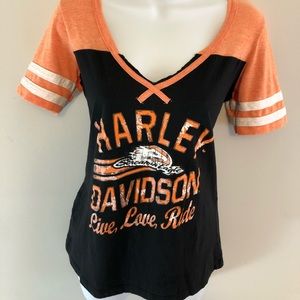 Women’s Harley Davidson Motorcycle Tee Shirt Black